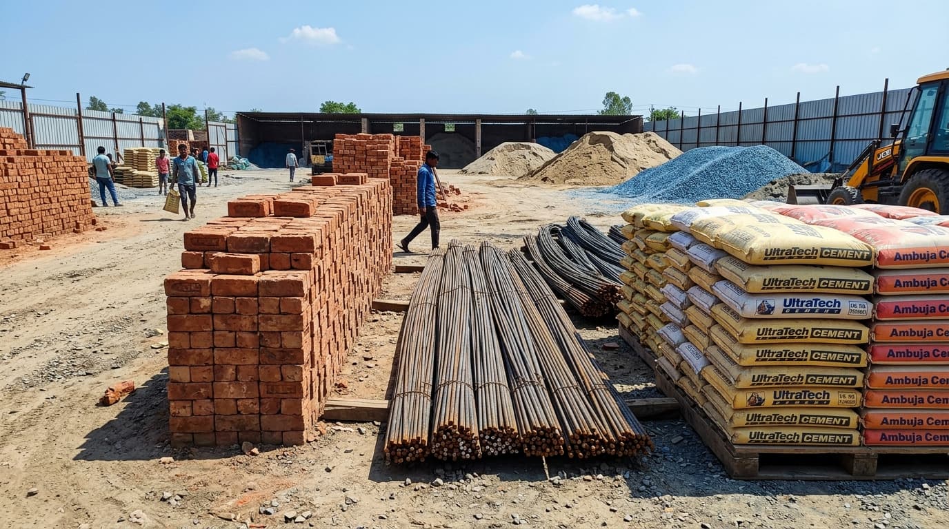 Building Material Rates in Lucknow (2026 Price Index): Cement, TMT Steel, Sand & Brick Costs Today